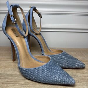 Schultz Suede Irma Snake Stiletto Heels Slip On Pointed Toe Women‎ Size 8.5 4.5"
